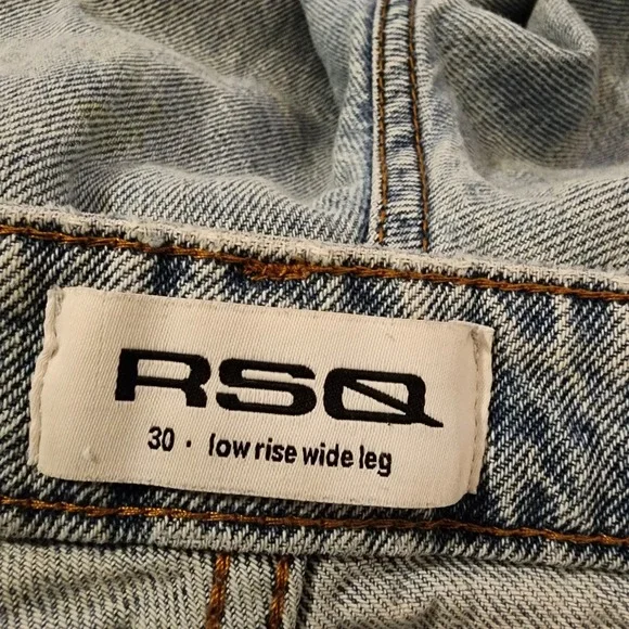 RSQ Low Rise Baggy jeans Women's 30 Light Wash Blue Denim Skater Y2K 90s Grunge - Picture 2 of 12